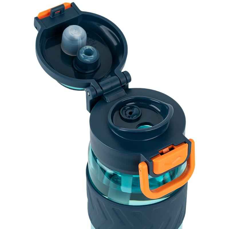 Бутылочка для воды с трубочкой Kite K25-1234-3, 800 мл голубо-оранжевая