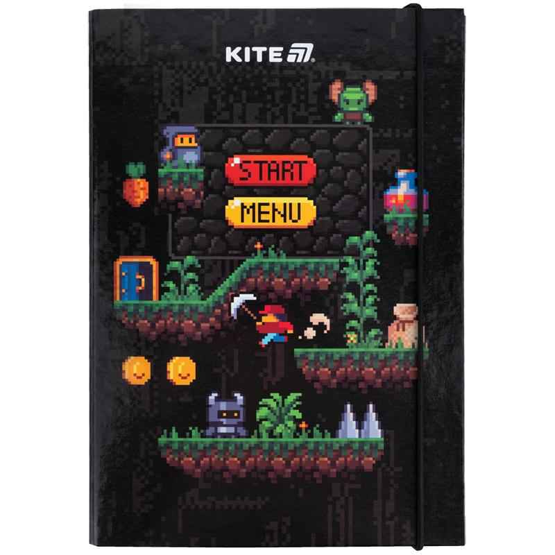 Папка для зошитів на гумці Kite Pixel Game K25-210-2, картон