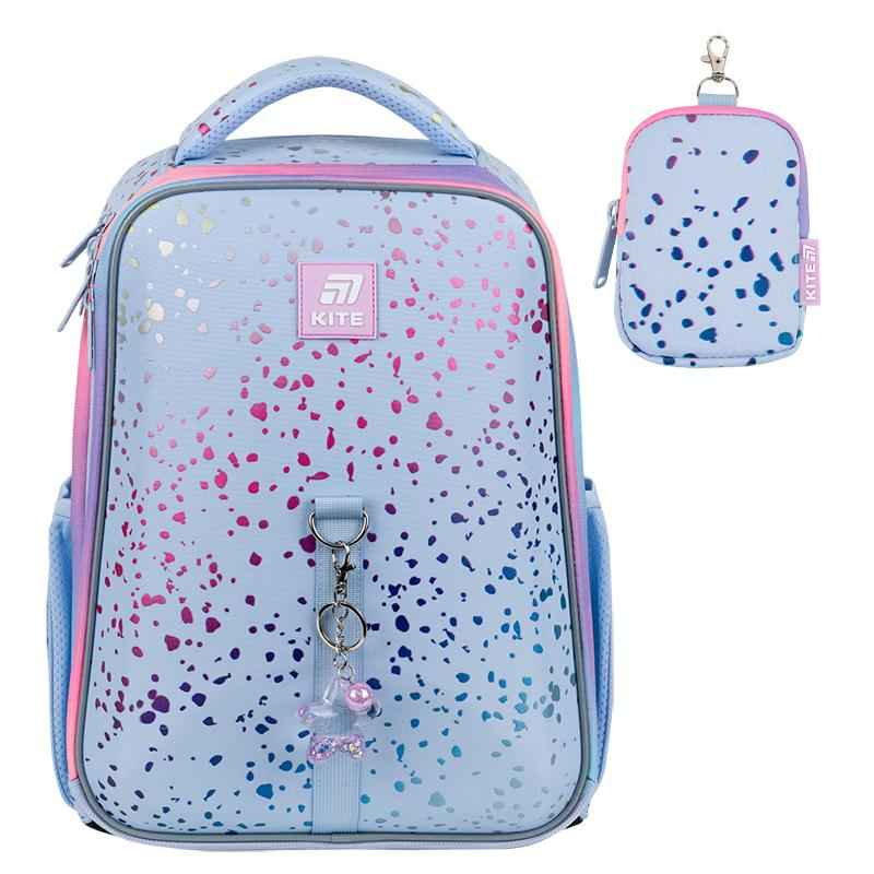 Фурнітура рюкзака K25-531M-1 Kite Education Shiny, якісні блискавки, стильний брелок та міні-гаманець у комплекті