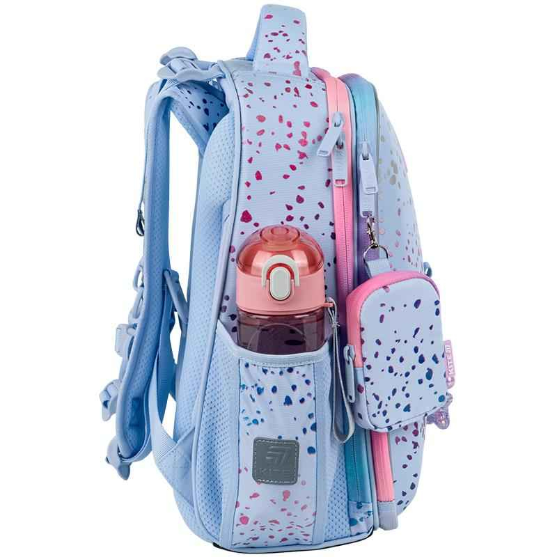 Бічний вигляд рюкзака K25-531M-1 Kite Education Shiny, світловідбиваючі елементи, зручні бічні кишені для пляшки або аксесуарів