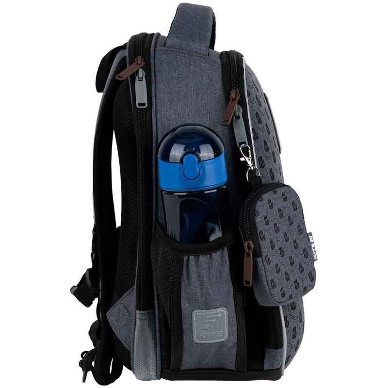 Бічна кишеня рюкзака Kite K25-555S-1 із пляшкою для води – зручне зберігання.