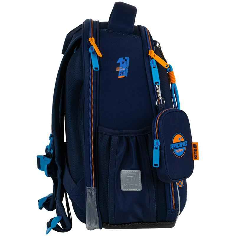 Бічний вигляд рюкзака K25-555S-3 з сітчастим кишенею і деталями замка