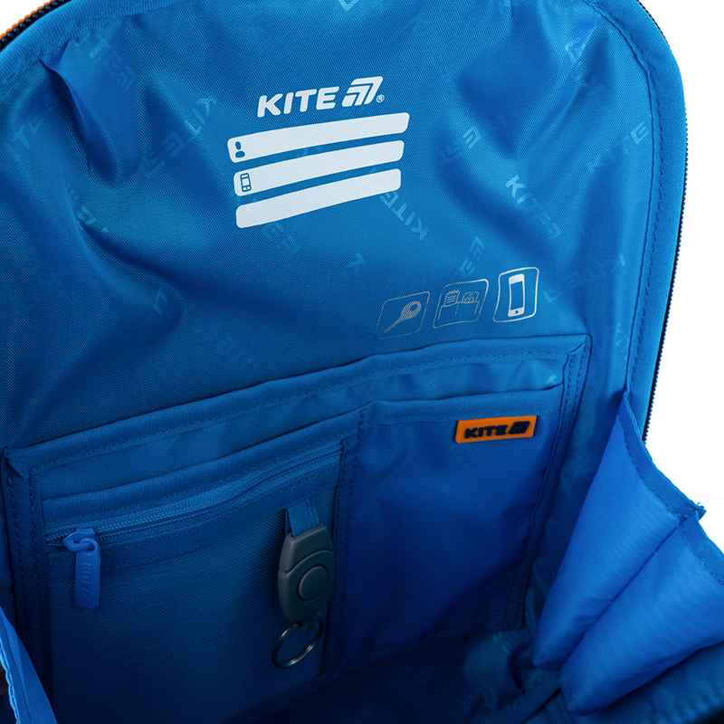 Внутрішній вигляд рюкзака K25-555S-3, що показує організаційні кишені для зберігання