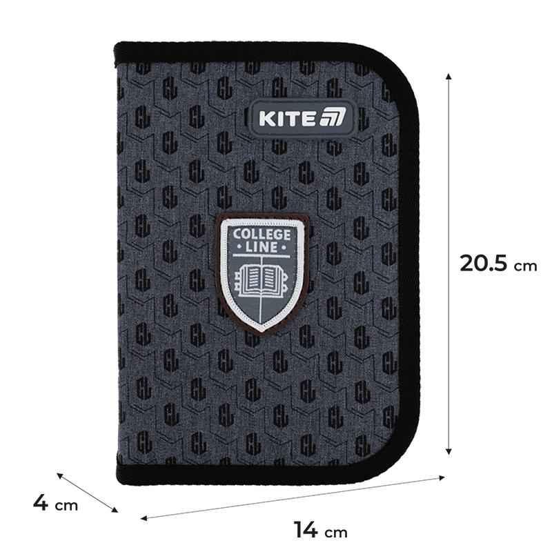 Пенал школьный Kite College Line Boy K25-622-2 без наполнения 1 отделение, 2 отворота