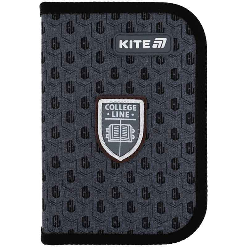 Пенал школьный Kite College Line Boy K25-622-2 без наполнения 1 отделение, 2 отворота