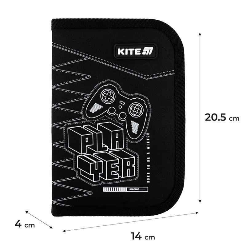 Пенал шкільний Kite Player K25-622-6 без наповнення,1 відділення, 2 відворота