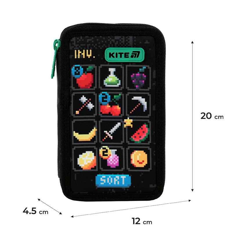 Пенал без наповнення Kite Pixel Game K25-623-2, 2 відділення