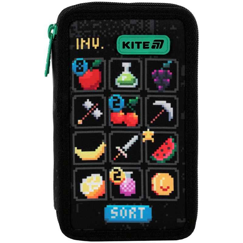 Пенал без наповнення Kite Pixel Game K25-623-2, 2 відділення