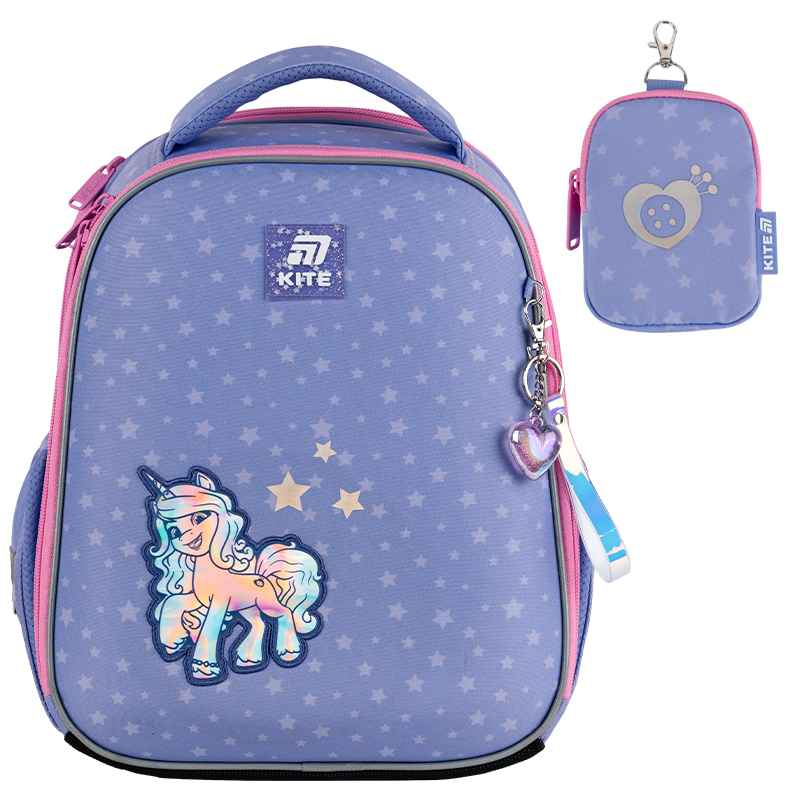 Стильний рюкзак Kite LP25-555S My Little Pony з об'ємною нашивкою єдинорога