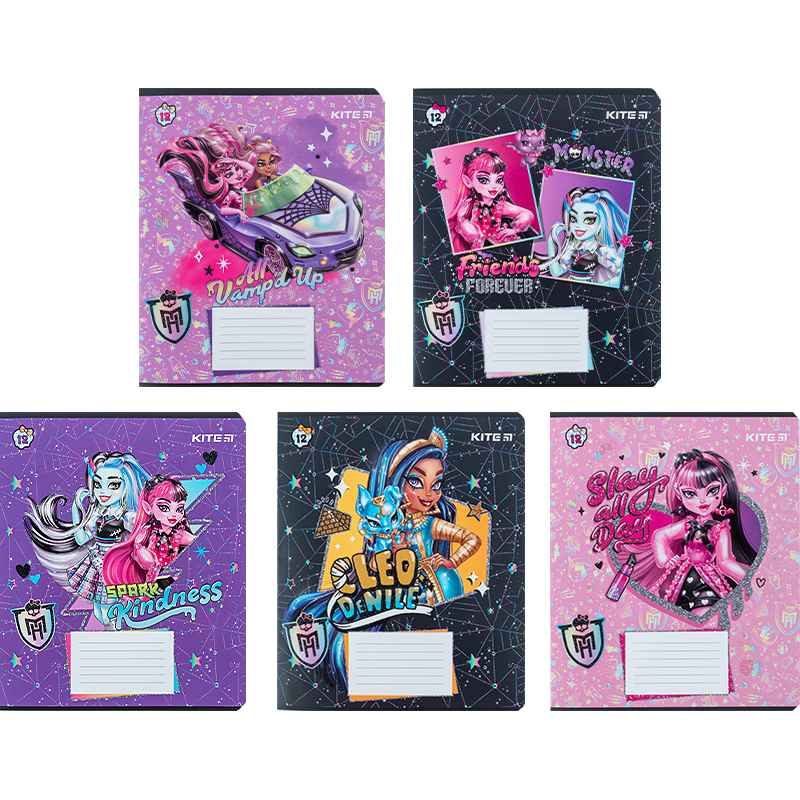 Зошит шкільний Kite Monster High MH24-232, 12 аркушів, клітинка