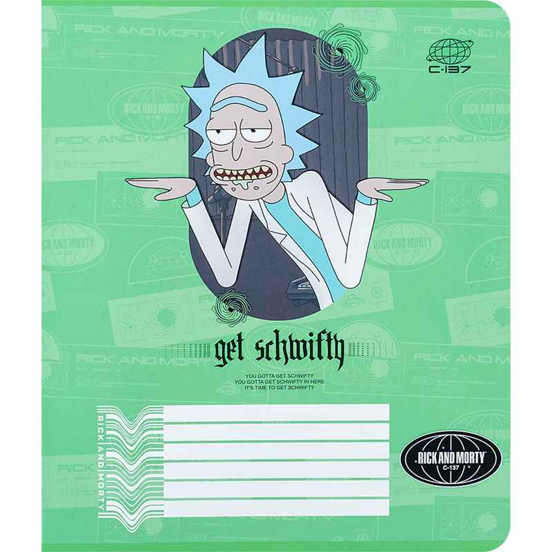 Зошит шкільний Kite Rick and Morty RM24-236, 18 аркушів, клітинка