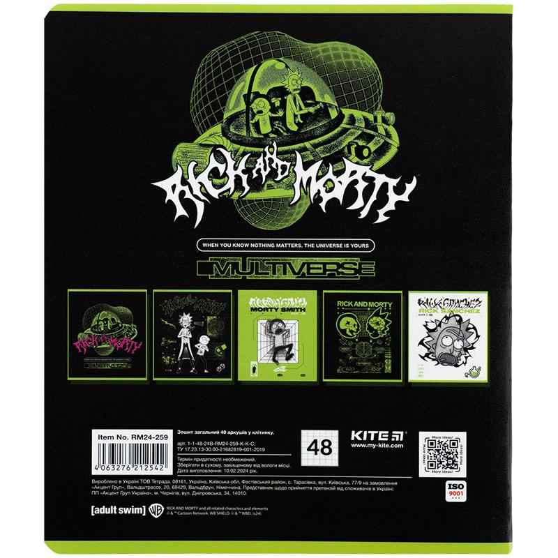 Зошит шкільний Kite Rick and Morty RM24-259, 48 аркушів, клітинка