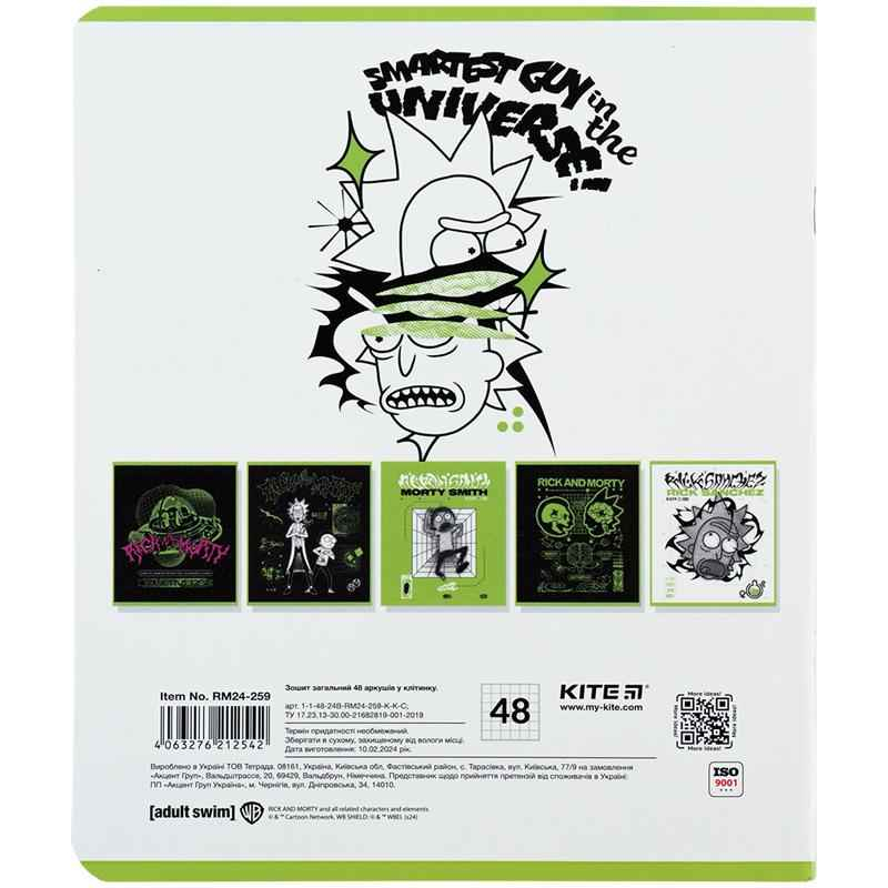 Зошит шкільний Kite Rick and Morty RM24-259, 48 аркушів, клітинка