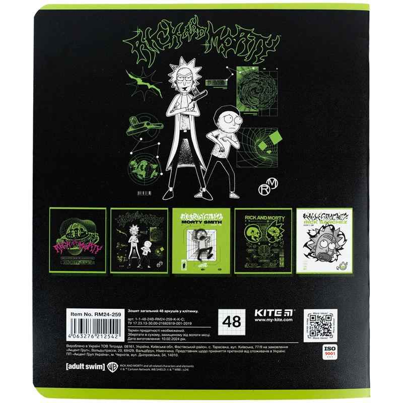 Зошит шкільний Kite Rick and Morty RM24-259, 48 аркушів, клітинка