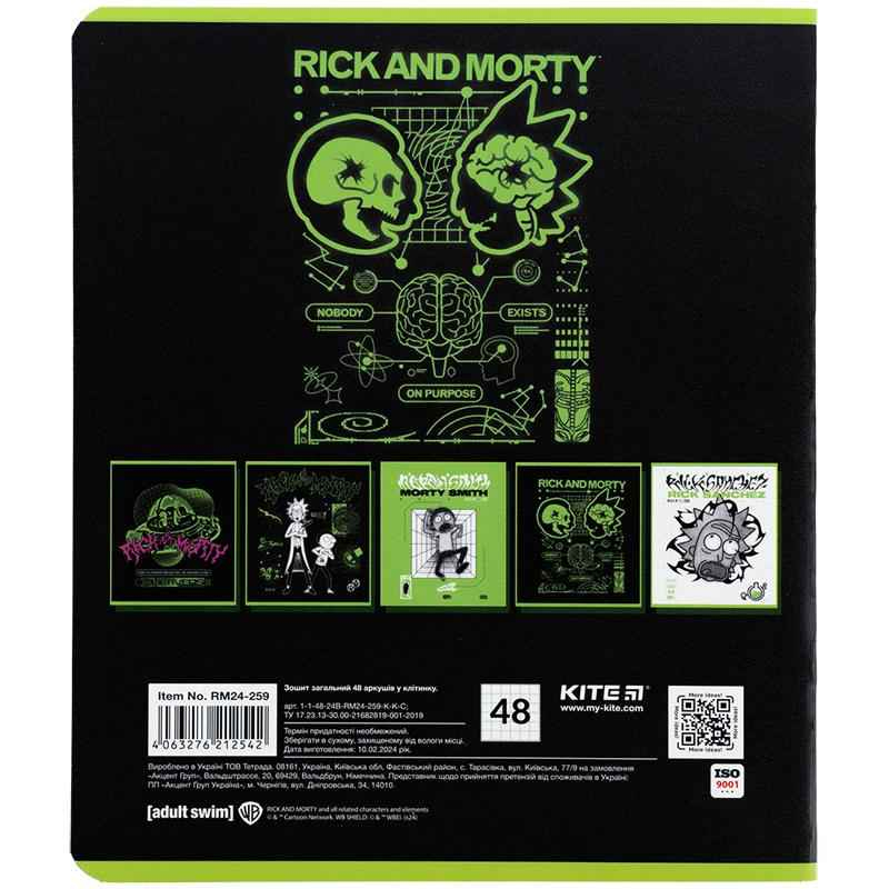 Зошит шкільний Kite Rick and Morty RM24-259, 48 аркушів, клітинка