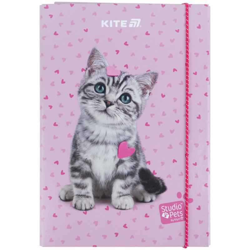 Папка для зошитів на гумці Kite Studio Pets SP25-210, картон