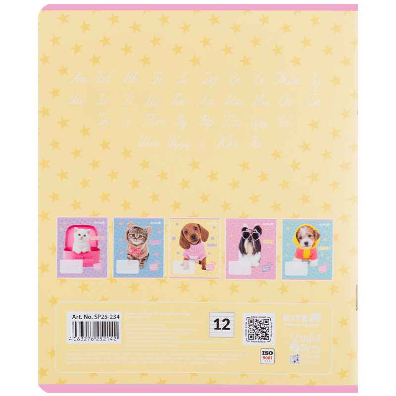 Зошит шкільний Kite Studio Pets SP25-234, 12 аркушів, лінія