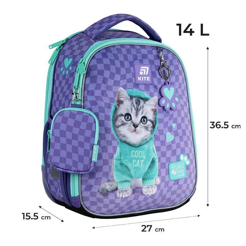 Розміри рюкзака Kite SP25-555S-2: 36,5x27x15,5 см, об'єм 14 літрів – ідеально підходить для молодших школярів.