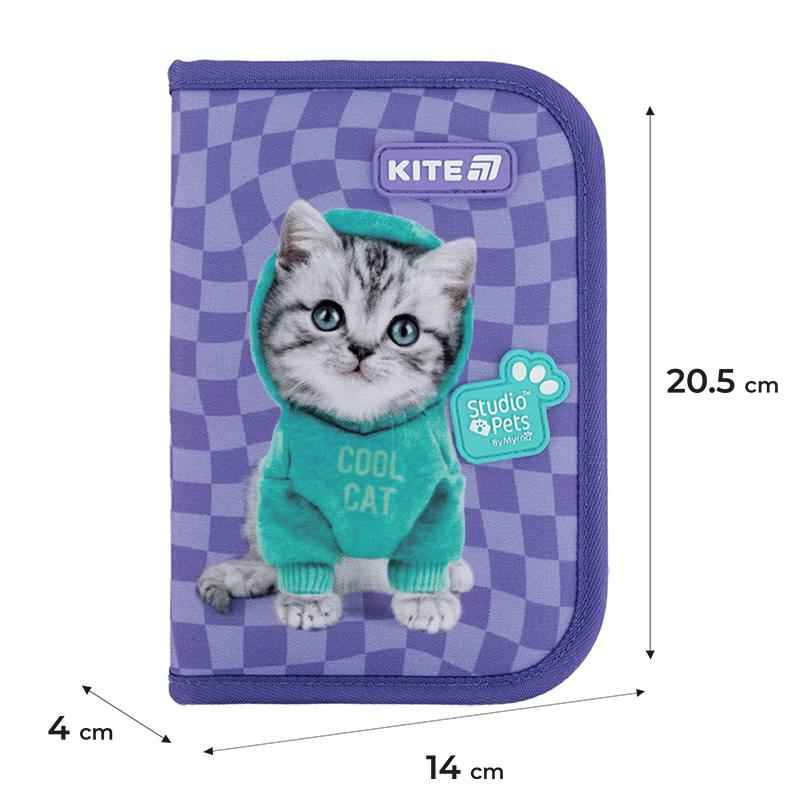 Пенал шкільний Kite Studio Pets SP25-622-2 без наповнення 1 відділення, 2 відворота