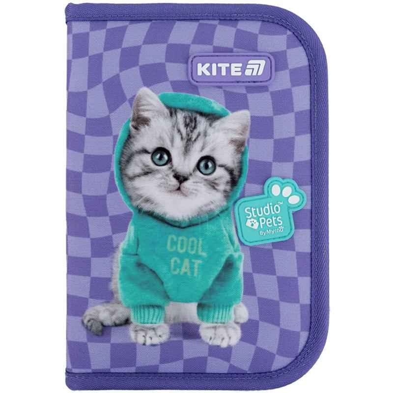 Пенал шкільний Kite Studio Pets SP25-622-2 без наповнення 1 відділення, 2 відворота