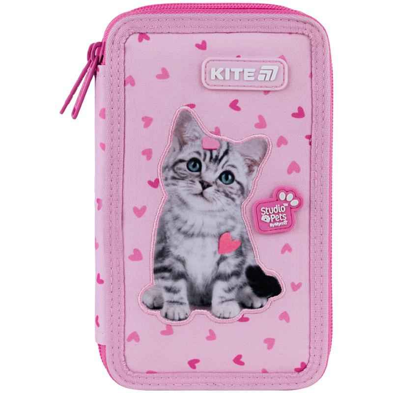 Практичний пенал Kite Studio Pets SP25-623 з кішкою, ідеальний для організації шкільних речей.