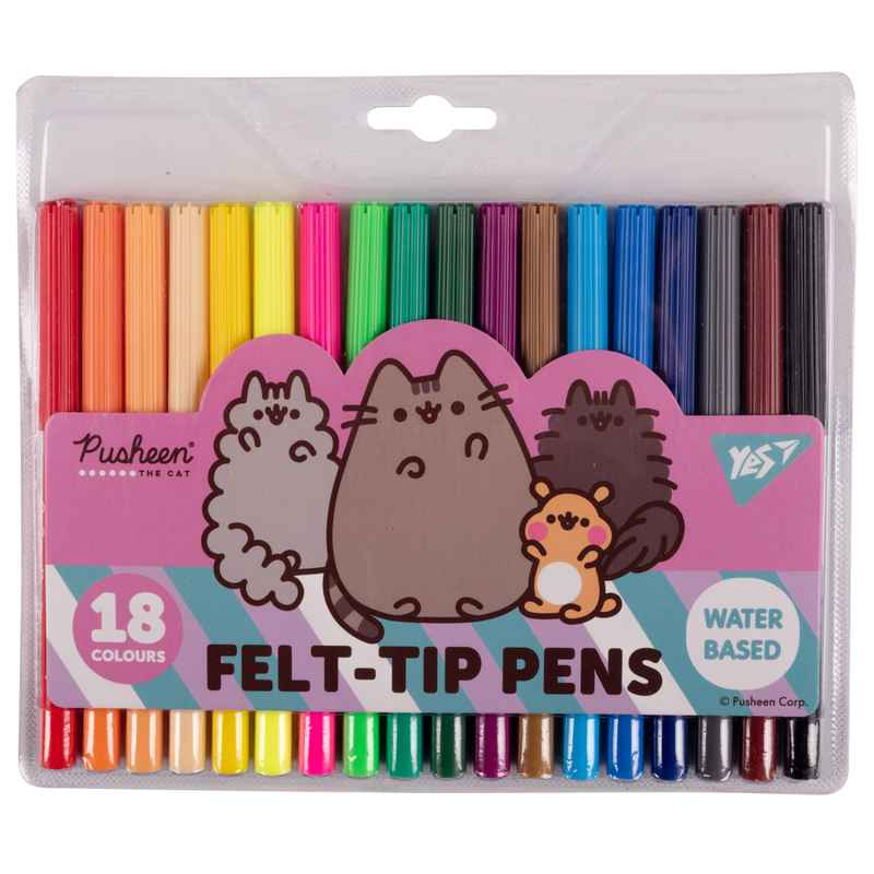 Фломастери Yes Pusheen friends 650550, 18 кольорів