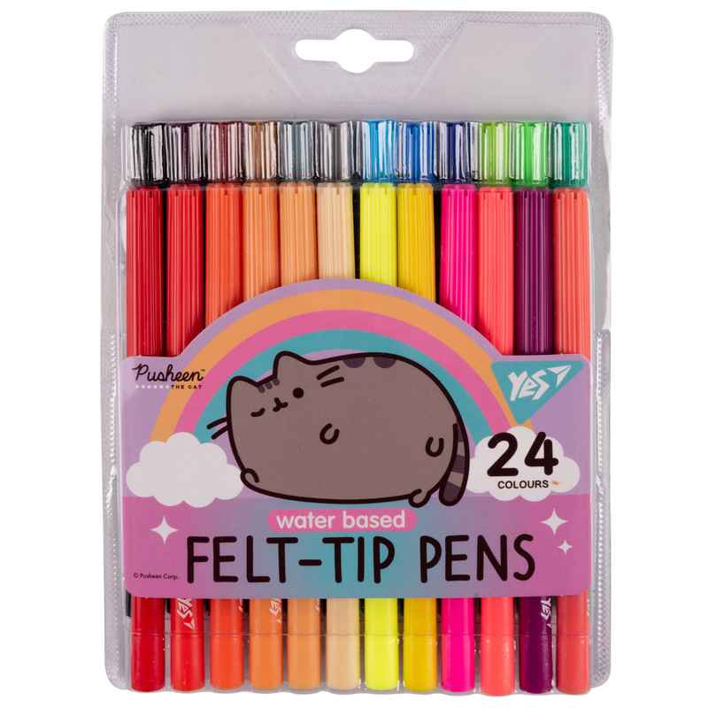 Фломастери Yes Pusheen rainbow 650555, 24 кольори