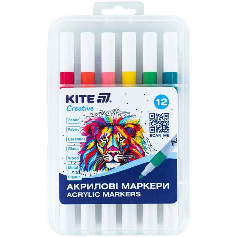 Маркери акрилові Kite Creative K-1156, набір 12 шт.
