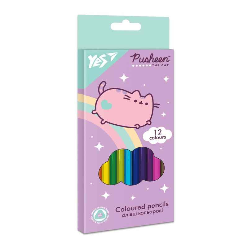 Олівці кольорові YES Pusheen 290666, 12 кольорів