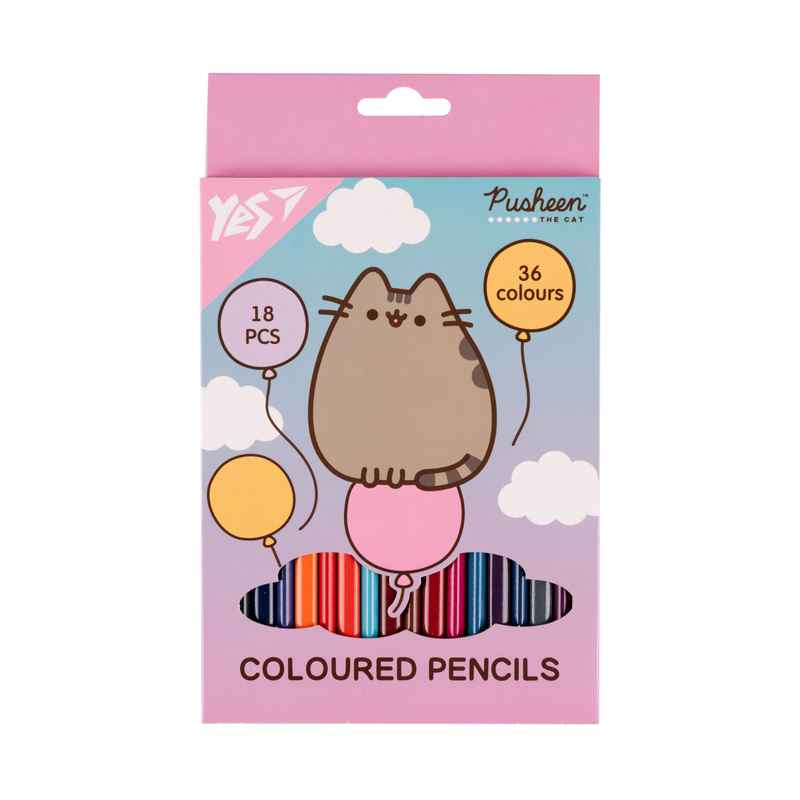 Карандаши цветные Yes Pusheen Balloons 290751, 18/36 цветов