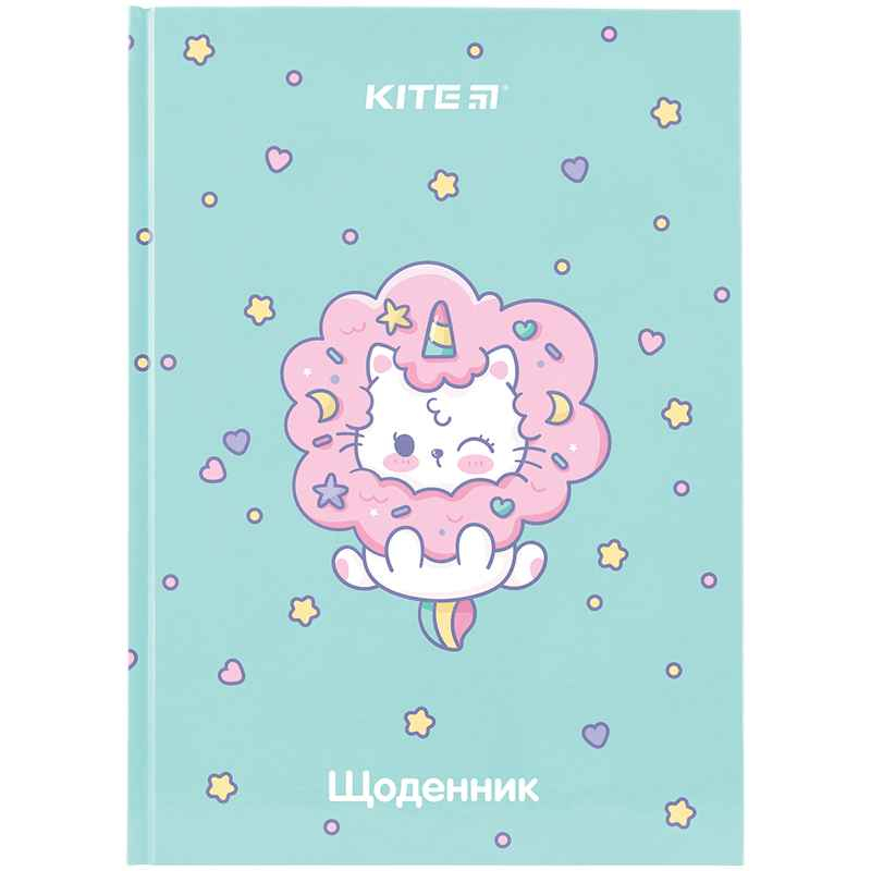 Щоденник шкільний Kite Rainbow Catcorn K24-262-6, тверда обкладинка