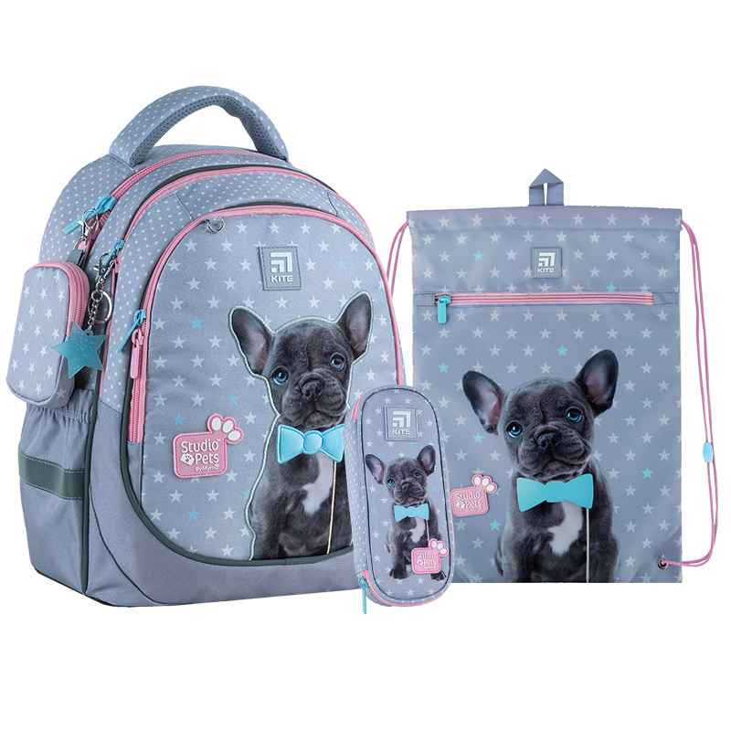 Шкільний набір Kite Studio Pets SET_SP24-700M (рюкзак, пенал, сумка)