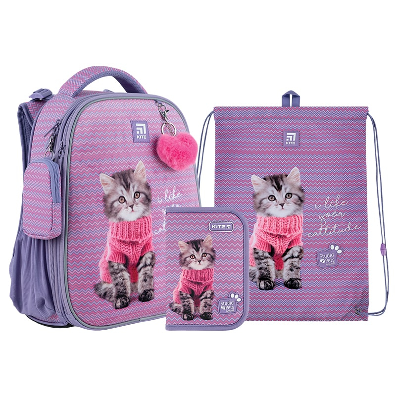 Шкільний набір Kite Studio Pets SET_SP24-531M (рюкзак, пенал, сумка)