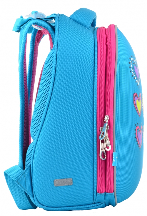 Рюкзак школьный каркасный YES H-12-1 Hearts turquoise