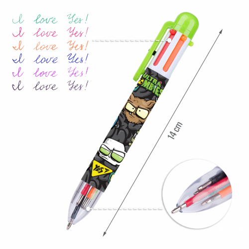Ручка шариковая YES "Zombie", 1,0 мм, 6 цветов, 412048