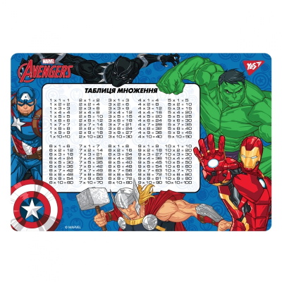 Подложка для стола YES Marvel Avengers 492047 таблица умножения