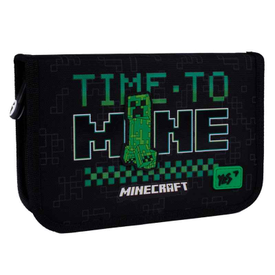 Пенал школьный Yes Minecraft Time HP-04, 533631 одинарный с двумя клапанами