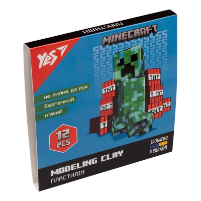 Пластилин YES Minecraft 540622, 12 цветов 240 г