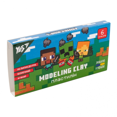 Пластилин YES Minecraft 540628, 6 цветов 120 г