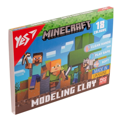 Пластилін YES Minecraft 540678, 18 кольорів 360 г