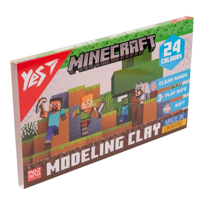 Пластилин YES Minecraft 540682, 24 цветов 480 г