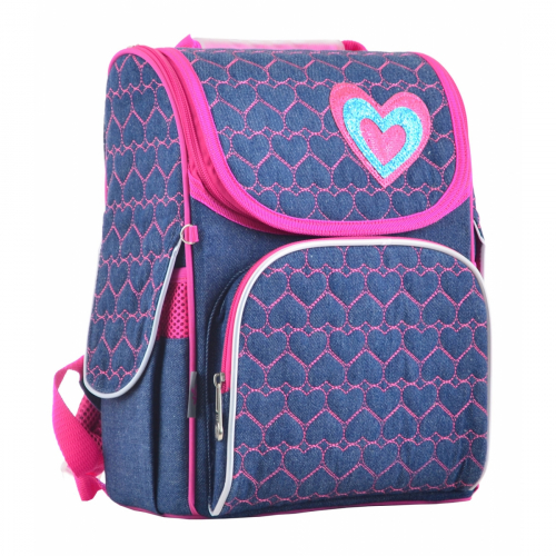 Рюкзак шкільний каркасний YES H-11 Hearts blue