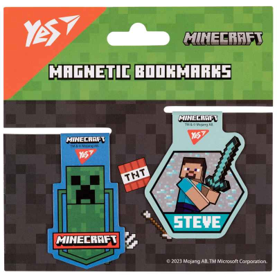 Закладки магнітні Yes Minecraft Steve 708103, 2шт