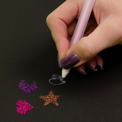 Клей-ручка Santi з набором глітера, 742960 фіолетовий, рожевий, бронза