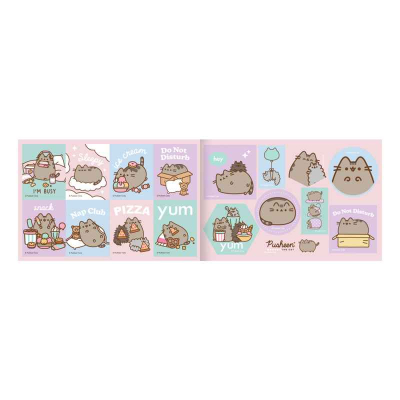 Розмальовка А4 Yes Pusheen 743223 з наліпками та завданнями, 12 сторінок