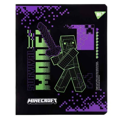 Тетрадь школьная YES Minecraft Black 767521, 18 лист. клетка