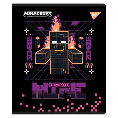 Тетрадь школьная YES Minecraft Black 767532, 18 лист. линия
