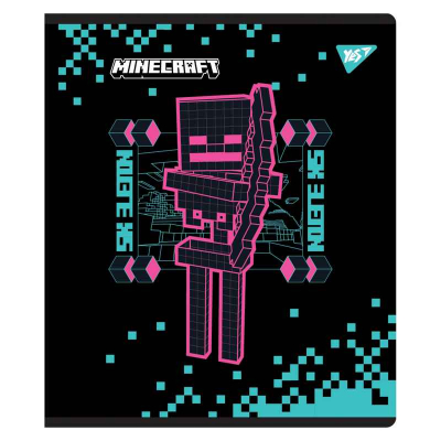 Тетрадь школьная YES Minecraft Black 767532, 18 лист. линия