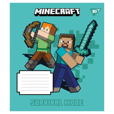 Тетрадь школьная Yes Minecraft Signs 767557, 12 листов линия