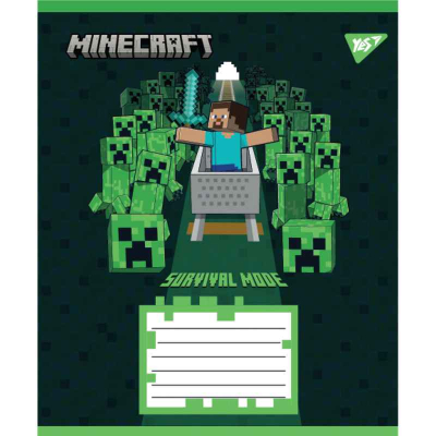 Тетрадь школьная Yes Minecraft Walls 767563, 12 листов клетка